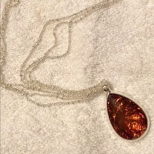 Red pendant with necklace